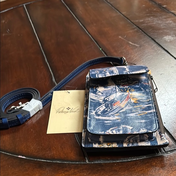 Patricia Nash Blue Crossbody Bag Sleek Design - Picture 1 of 6